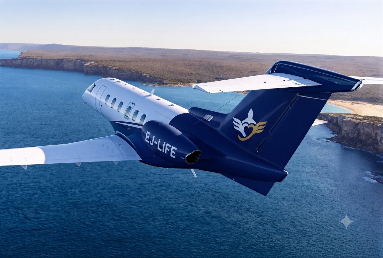 Pilatus PC‑24 EJ-LIFE in flight